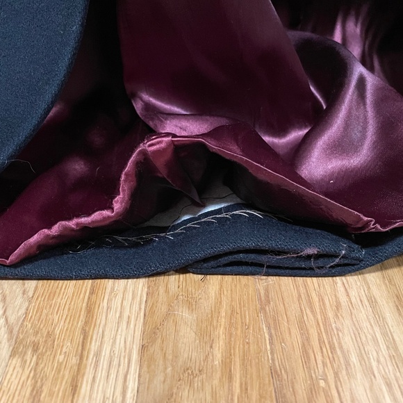 Vintage Brooks Brothers Wool Trench Coat (Navy, Size S) - Picture 4 of 4